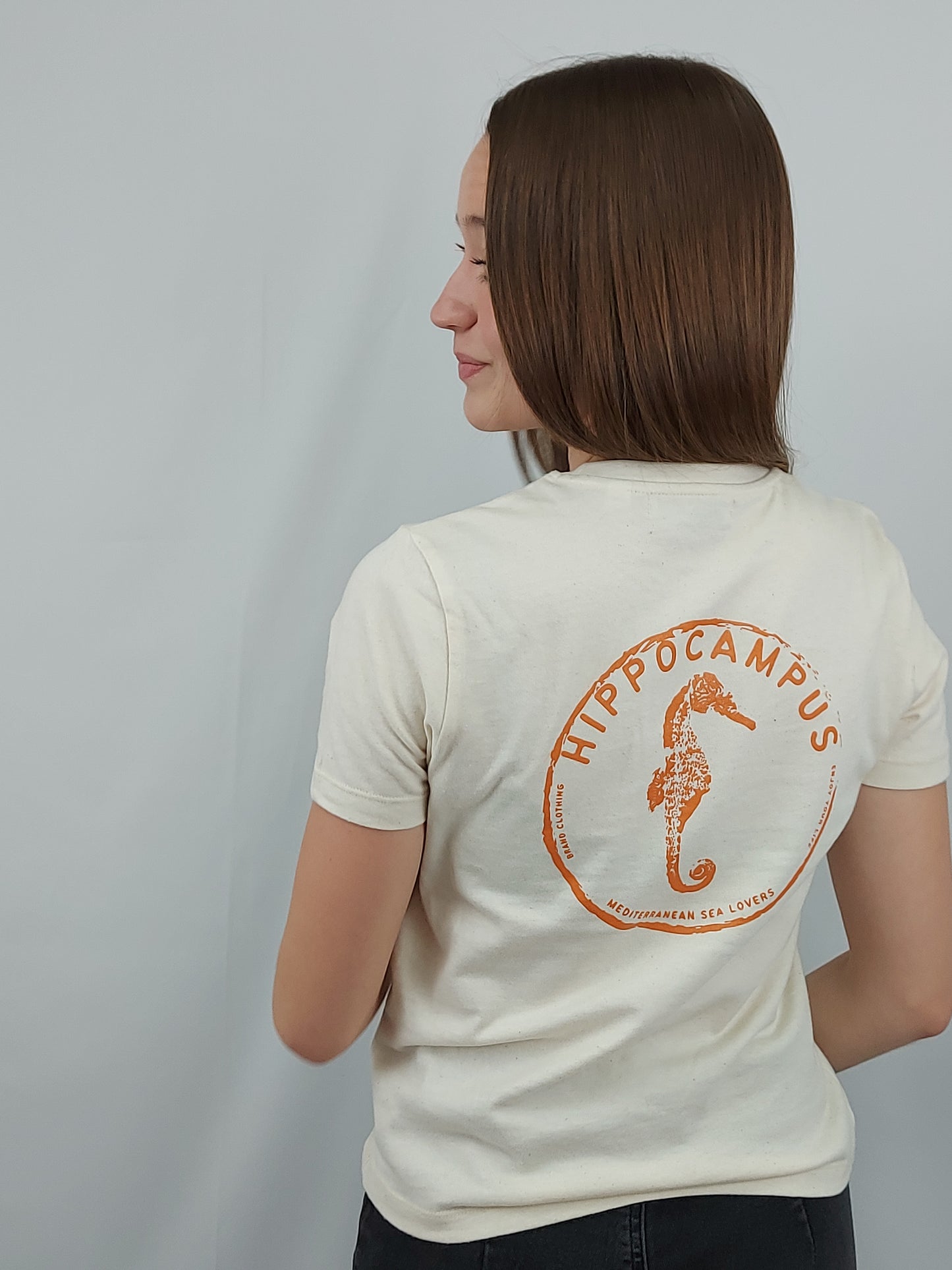 CAMISETA MUJER  ENTALLADA LOGO NARANJA